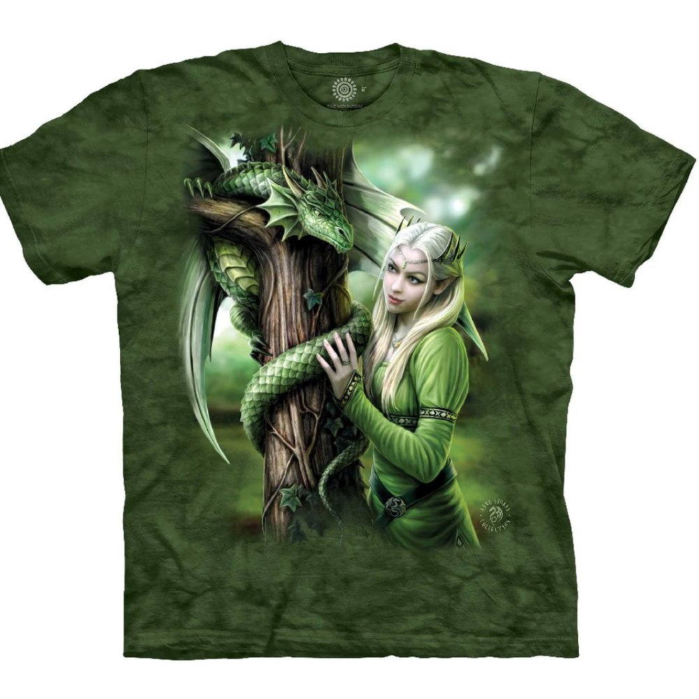 The Mountain Kindred Spirits Fairy Dragon Elf Magical Ann Stokes T-Shirt S-L